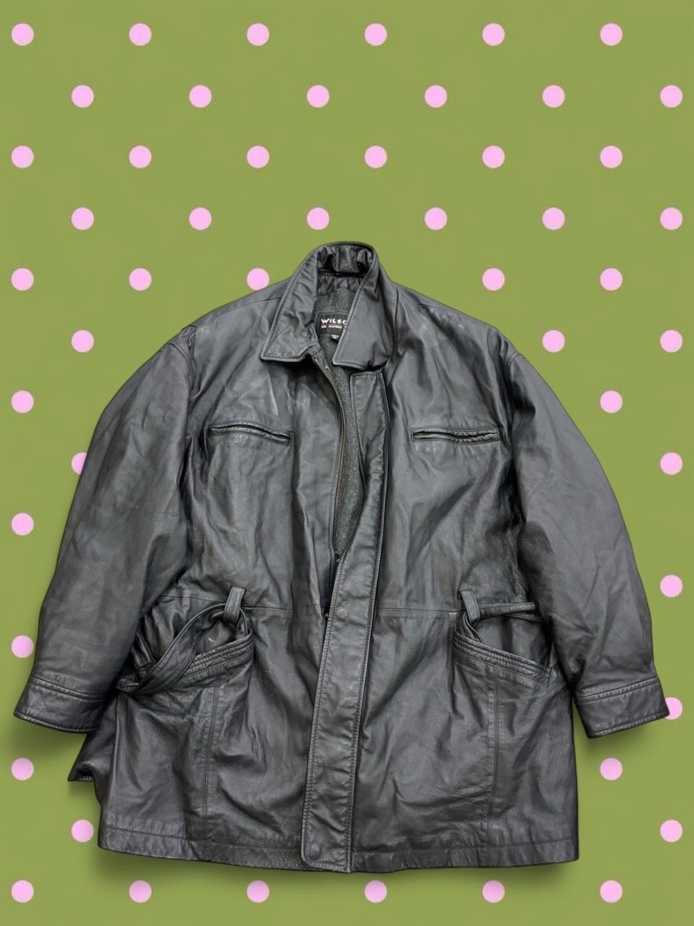 Wilsons Leather Black Men's Trench Coat